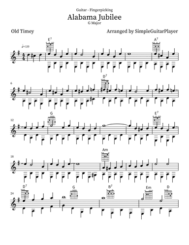 Alabama Jubilee (Fingerpicking)