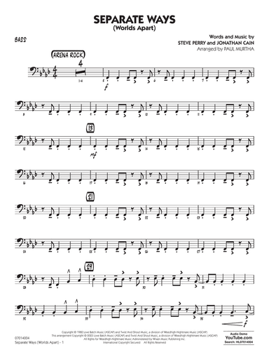 Separate Ways (Worlds Apart) (arr. Paul Murtha) - Bass