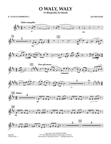 O Waly Waly (A Rhapsody For Band) - Eb Alto Saxophone 2