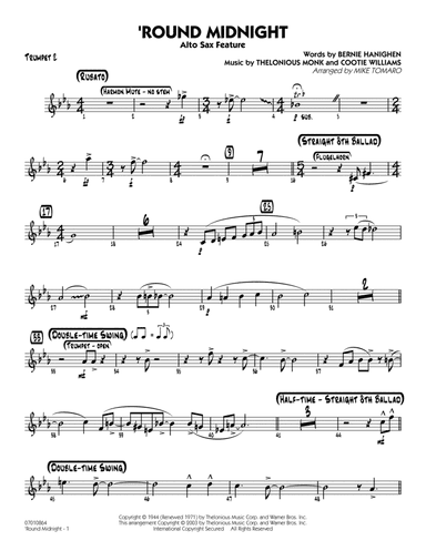 'Round Midnight (arr. Mike Tomaro) - Trumpet 2