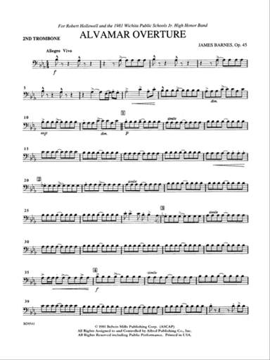 Alvamar Overture: 2nd Trombone