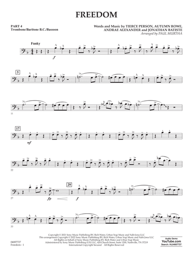 Freedom (arr. Paul Murtha) - Pt.4 - Trombone/Bar. B.C./Bsn.
