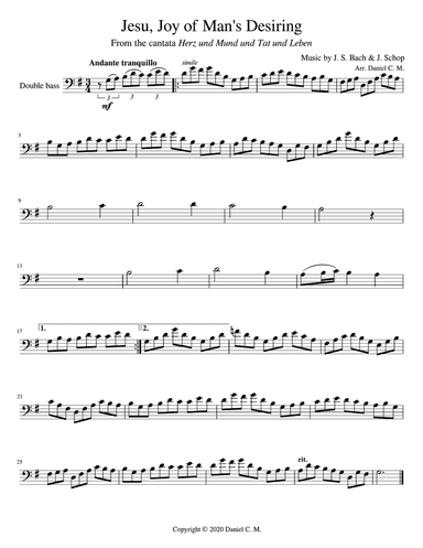 Jesu, Joy of Man's Desiring (double bass and piano)