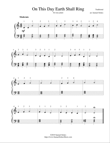 On This Day Earth Shall Ring (Personent Hodie) - for easy piano
