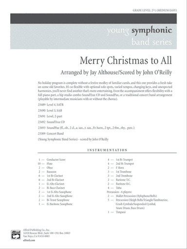Merry Christmas to All (A Medley of Carols): Score