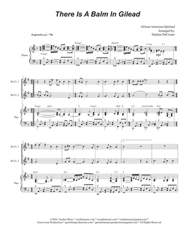 There Is A Balm In Gilead (Duet for Bb-Clarinet)
