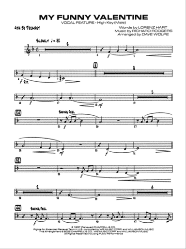 My Funny Valentine: 4th B-flat Trumpet