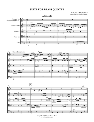 Suite in 6 Movements for Brass Quintet