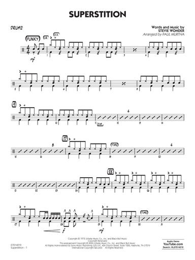 Superstition (arr. Paul Murtha) - Drums