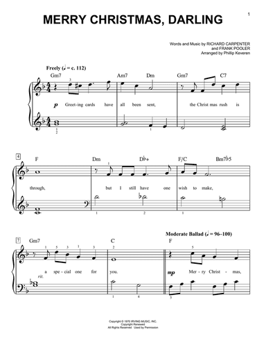 Merry Christmas, Darling (arr. Phillip Keveren)