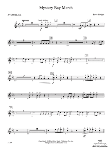 Mystery Bay March: Xylophone