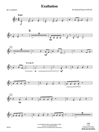 Exultation: 1st B-flat Clarinet