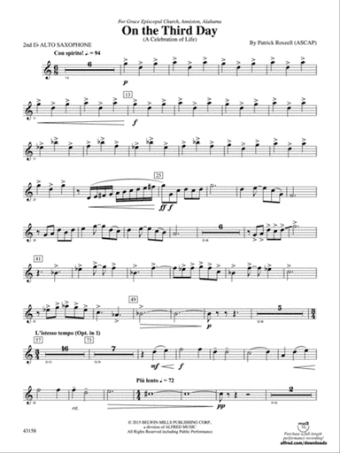 On the Third Day: 2nd E-flat Alto Saxophone