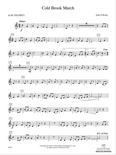 Cold Brook March: 1st B-flat Trumpet