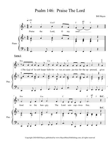 Psalm 146: Praise The Lord (piano/vocal)