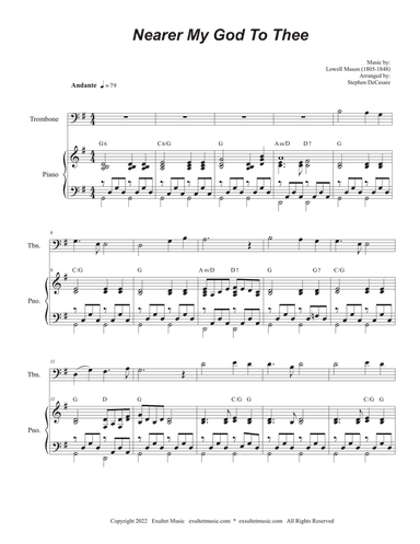 Nearer My God To Thee (Trombone solo and Piano)