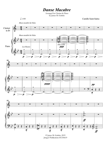 Saint-Saëns: Danse Macabre for Clarinet & Piano