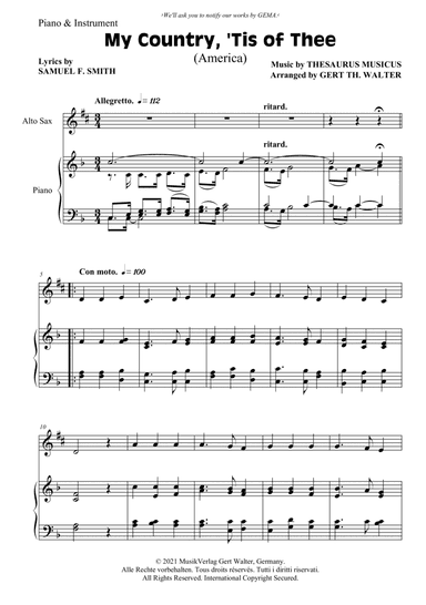 My Country, 'Tis Of Thee (America)