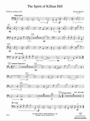 The Spirit of Killian Hill: (wp) E-flat Tuba B.C.