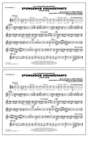Spongebob Squarepants (Theme Song) (arr. Paul Lavender) - Bb Tenor Sax