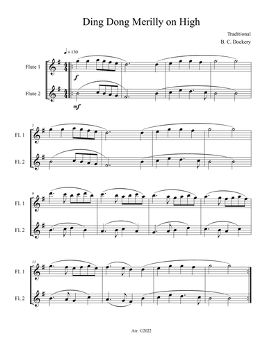 Ding Dong Merrily on High (Flute Duet)