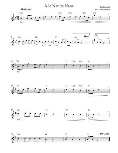 Christmas Carols for Alto Recorder: A la Nanita Nana