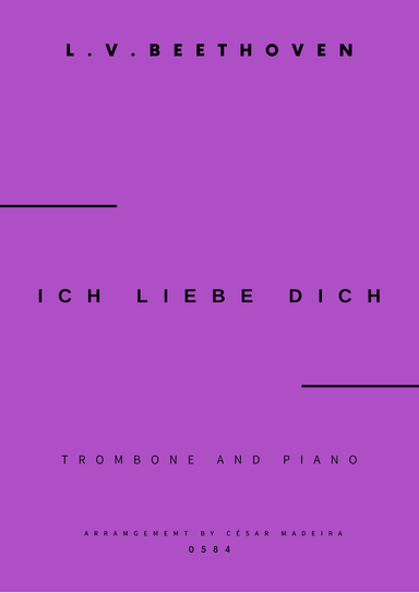 Ich Liebe Dich - Trombone and Piano (Full Score and Parts)