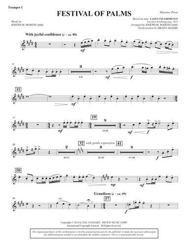 Festival of Palms (Full Orchestra) - Bb Trumpet 1