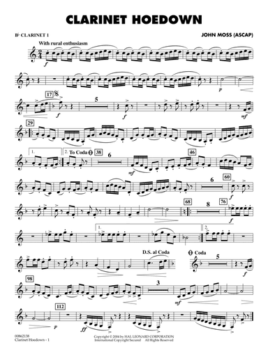 Clarinet Hoedown - Bb Clarinet 1