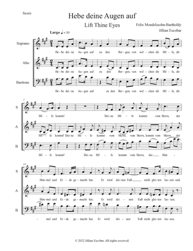Hebe deine Augen auf (Lift Thine Eyes)