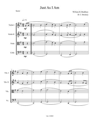 Just As I Am (String Quartet)