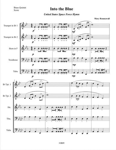 US SPACE FORCE HYMN (Into the Blue) Brass Quintet
