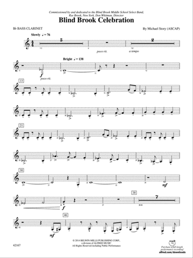 Blind Brook Celebration: B-flat Bass Clarinet