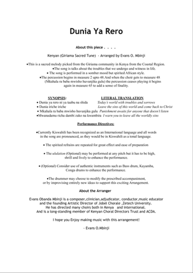 Dunia Ya Rero "The Current World"