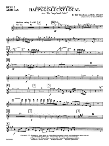 Happy-Go-Lucky Local (from Deep South Suite): 2nd E-flat Alto Saxophone