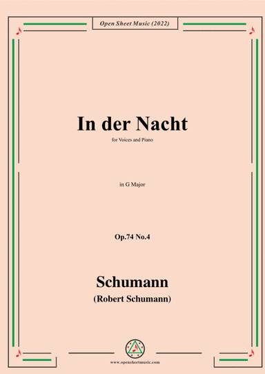 Schumann-In der Nacht,Op.74 No.4,in G Major