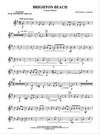 Brighton Beach (Concert March): (wp) 3rd B-flat Trombone T.C.