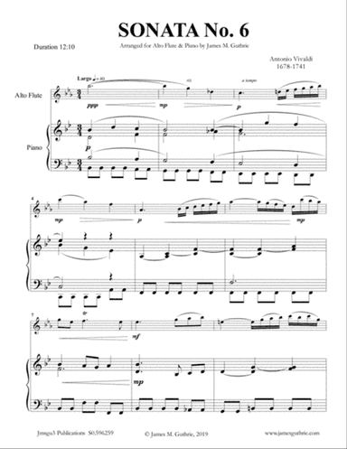Vivaldi: Sonata No. 6 for Alto Flute & Piano