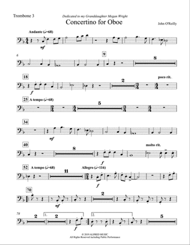 Concertino for Oboe: 3rd Trombone