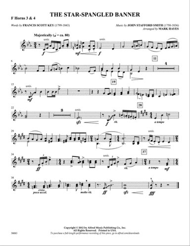 The Star-Spangled Banner: 3rd & 4th F Horns
