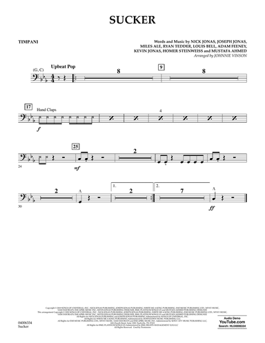 Sucker (arr. Johnnie Vinson) - Timpani