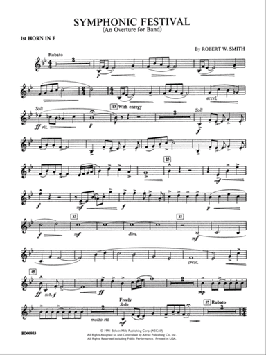 Symphonic Festival (An Overture for Band): 1st F Horn