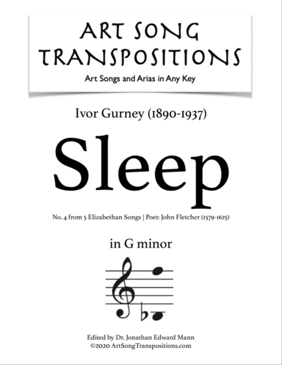 GURNEY: Sleep (transposed to G minor)