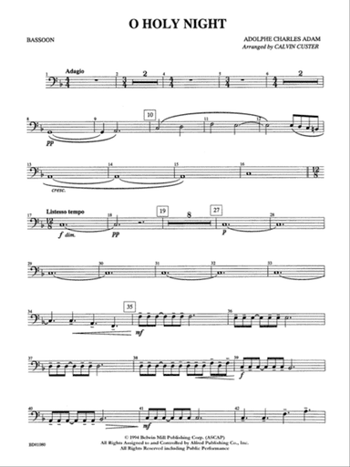O Holy Night: Bassoon