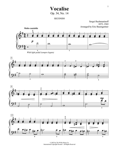 Vocalise, Op. 34, No. 14 (arr. Eric Baumgartner)