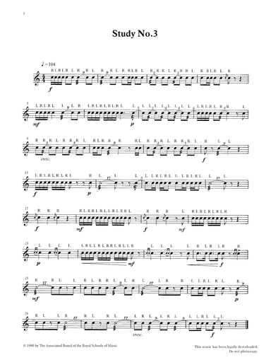 Study No.3 from Graded Music for Snare Drum, Book II