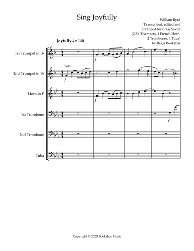 Sing Joyfully (Eb) ( Brass Sextet) (2 Trp, 1 Hrn, 2 Trb, 1 Tuba)