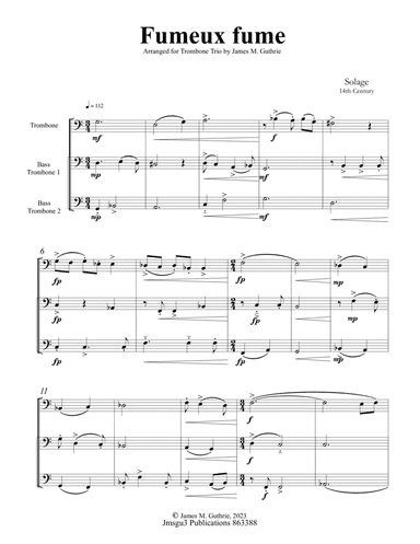 Solage: Fumeux fume for Trombone Trio