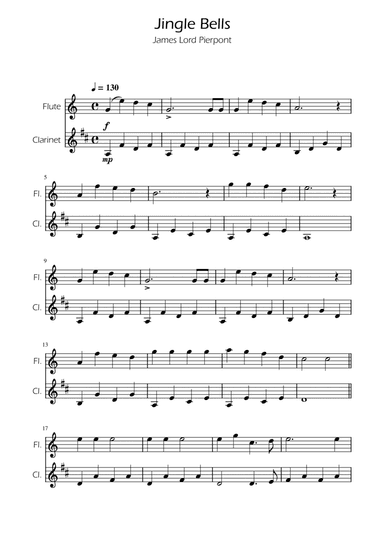 Jingle Bells - Flute and Clarinet Duet