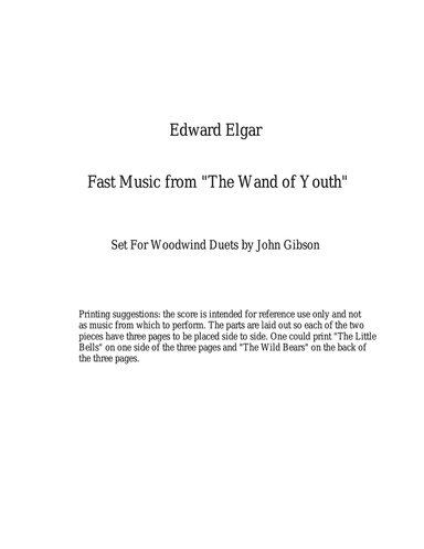 Elgar Scherzino and The Wild Bears for two clarinets